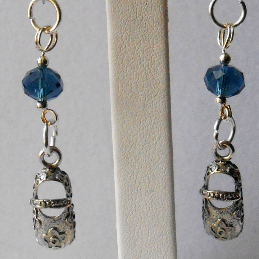 No 854 Handmade earrings with Tibetain silver charms